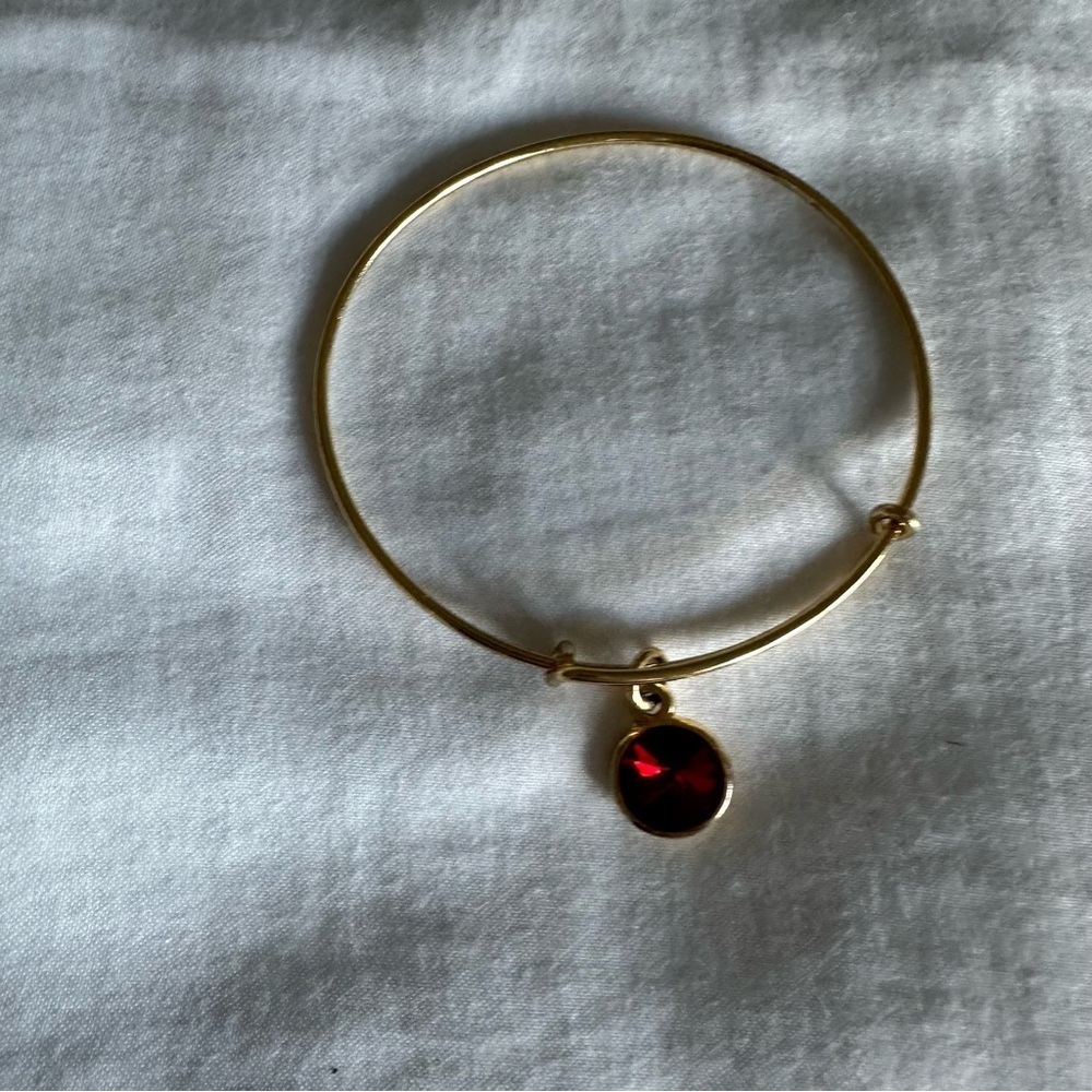 Gold Red Gem Bracelet